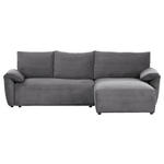 ECKSOFA Dunkelgrau Cord  - Dunkelgrau/Schwarz, KONVENTIONELL, Kunststoff/Textil (266/180cm) - Carryhome