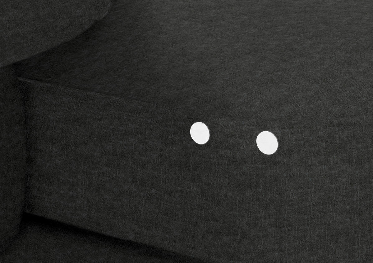 ECKSOFA in Velours Anthrazit  - Anthrazit/Schwarz, Design, Textil/Metall (180/310cm) - Dieter Knoll