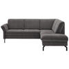 ECKSOFA in Flachgewebe Dunkelbraun  - Dunkelbraun/Schwarz, Konventionell, Textil/Metall (241/190cm) - Beldomo Comfort