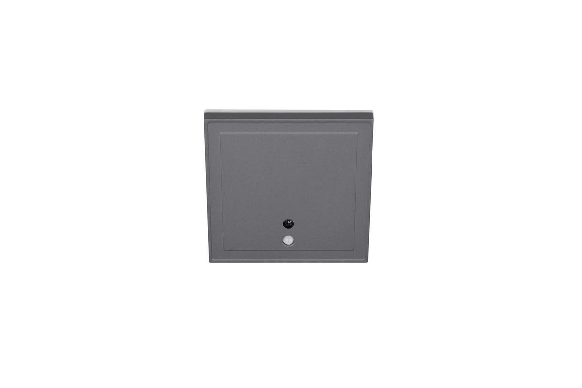 AUSSENWANDLEUCHTE - Anthrazit, Design, Metall (14/14/3,5cm)
