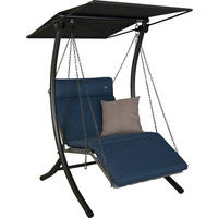 HOLLYWOODSCHAUKEL 100/160/145 cm  - Blau/Dunkelgrau, Basics, Kunststoff/Textil (100/160/145cm) - Boxxx