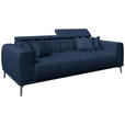 3-SITZER-SOFA  in Webstoff Dunkelblau  - Schwarz/Dunkelblau, KONVENTIONELL, Textil/Metall (240/80/113cm) - Carryhome