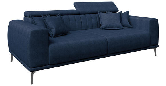 3-SITZER-SOFA  in Webstoff Dunkelblau  - Schwarz/Dunkelblau, KONVENTIONELL, Textil/Metall (240/80/113cm) - Carryhome