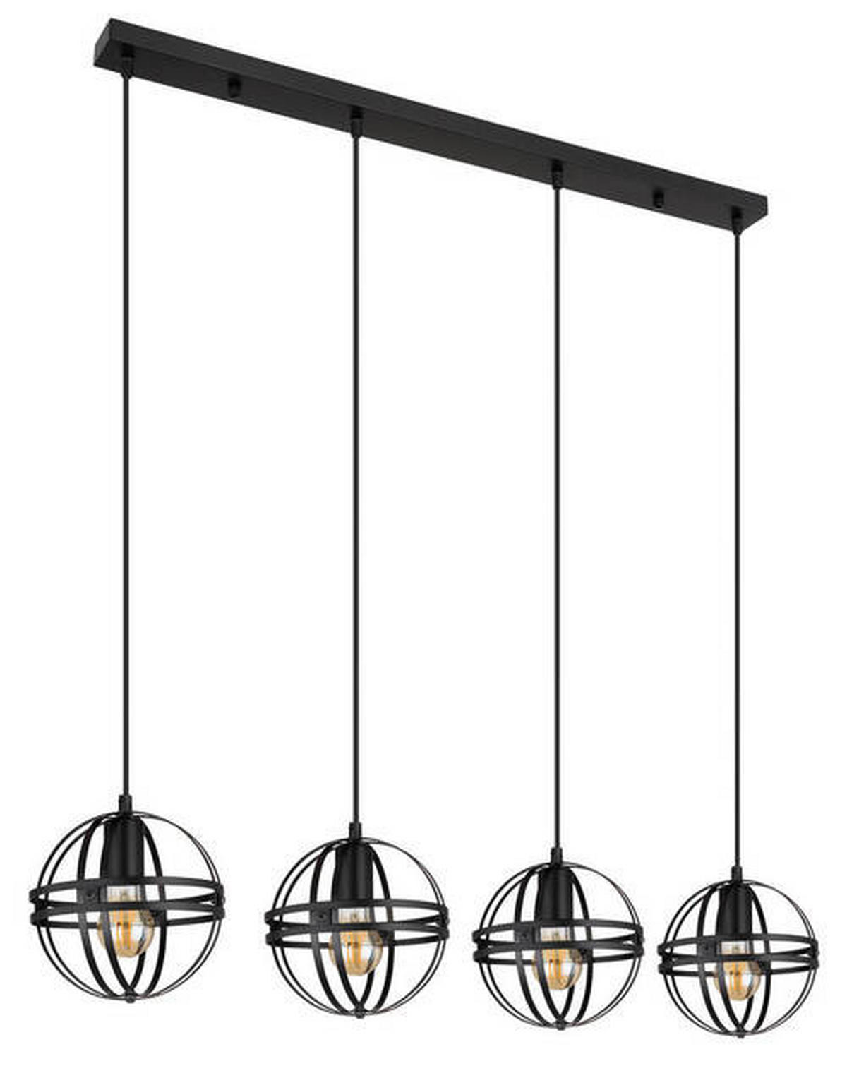 HÄNGELEUCHTE 100/20/120 cm    - Schwarz, Trend, Kunststoff/Metall (100/20/120cm) - Globo