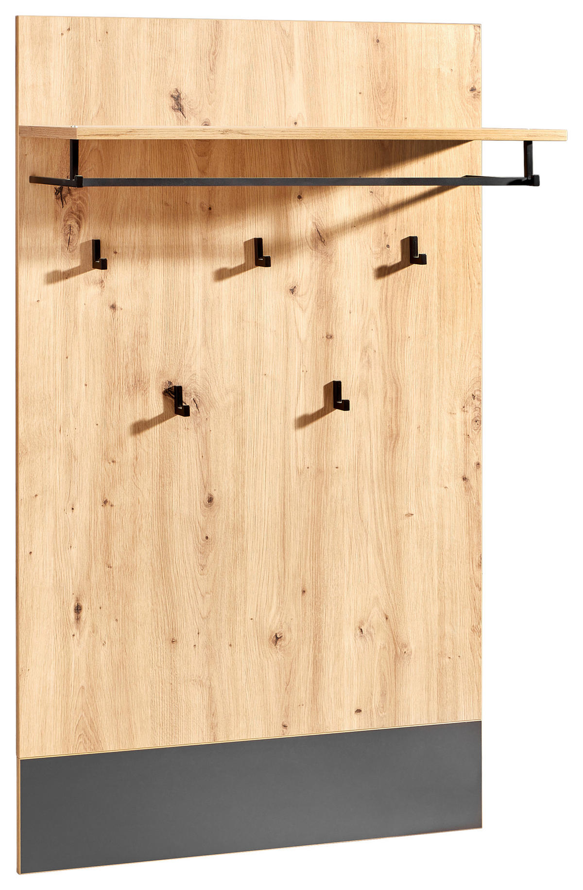 GARDEROBENPANEEL  in 75/128,4/30 cm  - Anthrazit/Eiche Artisan, KONVENTIONELL, Holzwerkstoff (75/128,4/30cm) - Carryhome