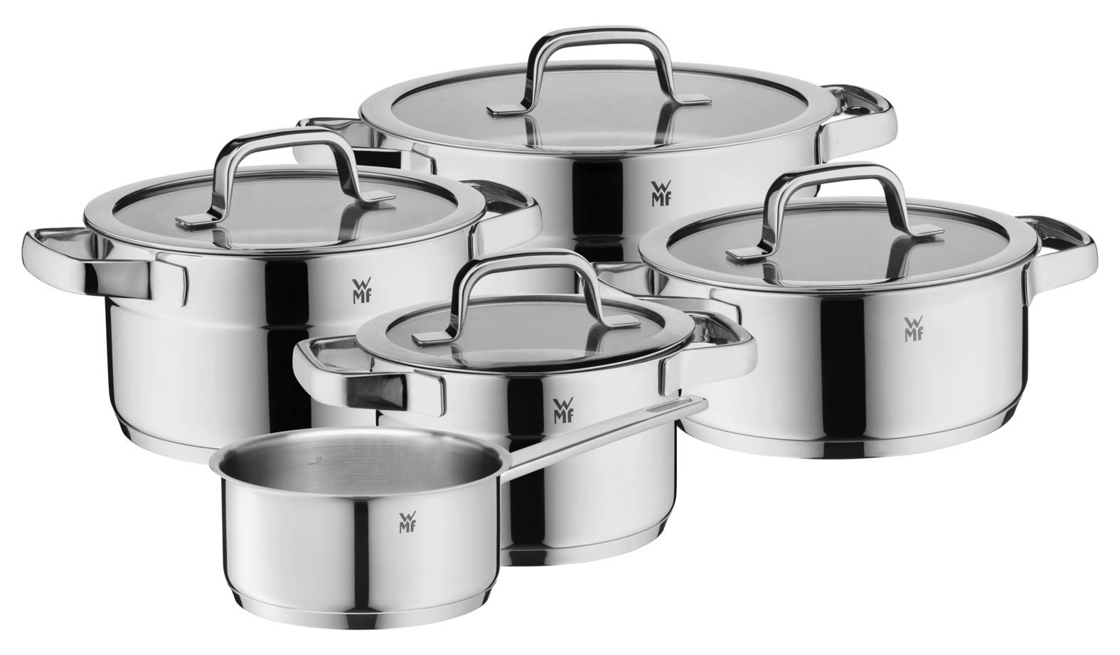 KOCHTOPFSET COMPACT CUISINE 5-teilig  - Edelstahlfarben, Design, Glas/Metall - WMF