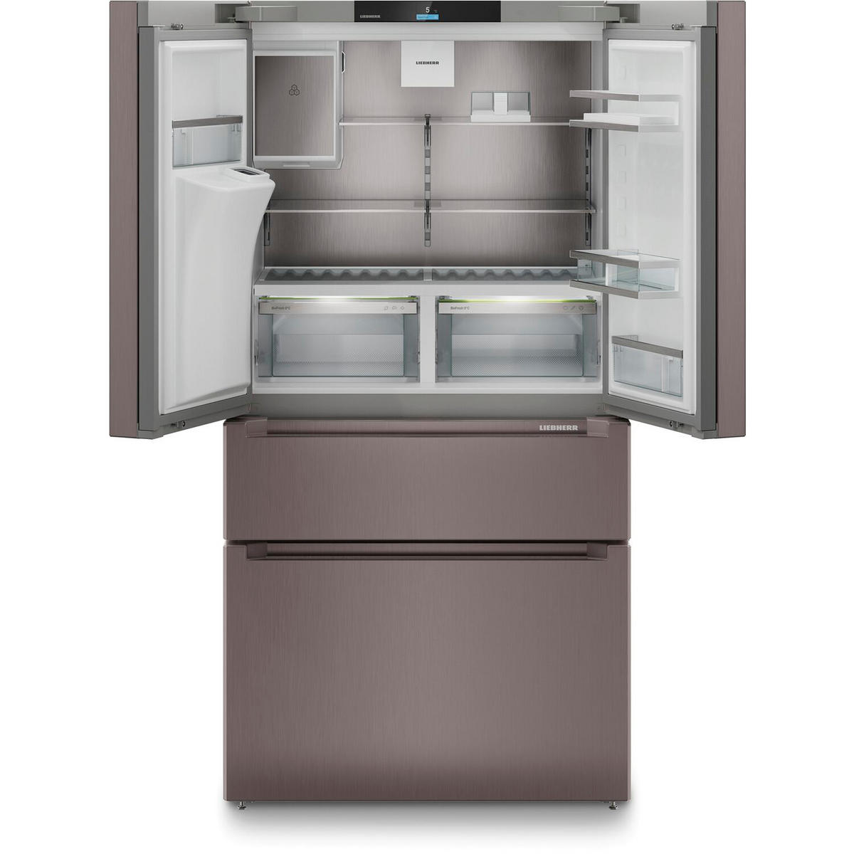 FRENCH-DOOR MBTSDI9528  - Graubraun, Basics, Glas/Metall (90,6/180,5/74,5cm) - Liebherr