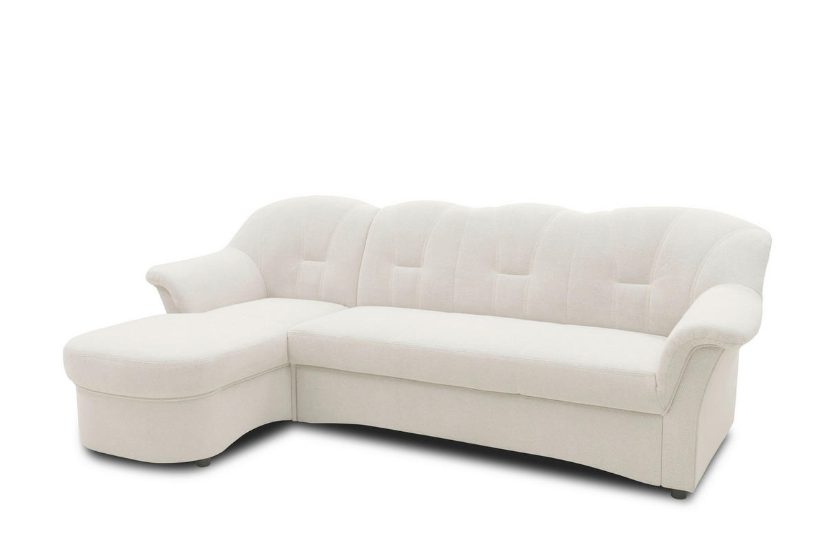 ECKSOFA FLORES FK Creme Mikrofaser  - Creme/Schwarz, KONVENTIONELL, Kunststoff/Textil (142/231cm) - MID.YOU