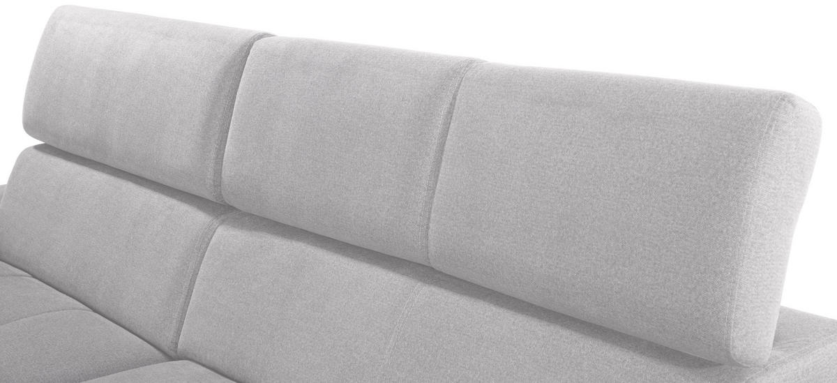 ECKSOFA in Velours Silberfarben  - Silberfarben, Design, Holz/Textil (183/292cm) - Livetastic
