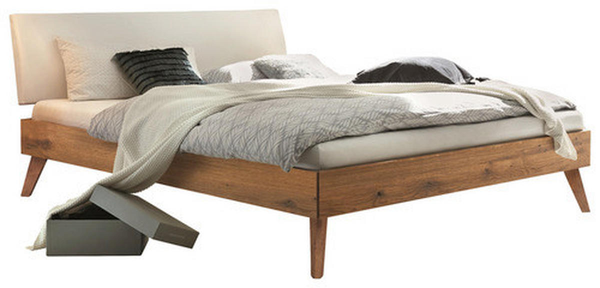 BETT 140/200 cm  in Wildeiche  - Wildeiche/Eichefarben, Design, Holz/Textil (140/200cm) - Hasena