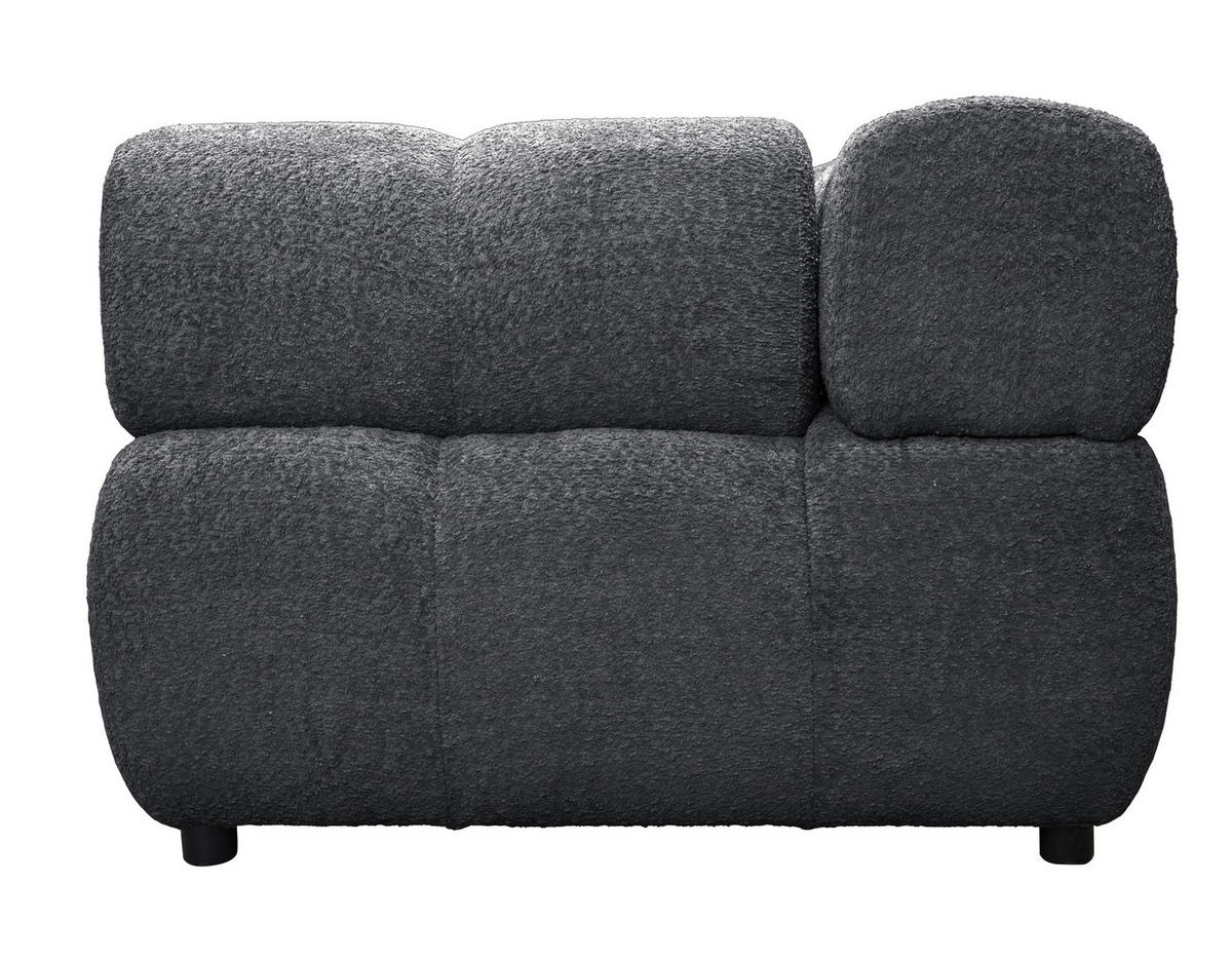 ECKSOFA ZAK Dunkelgrau Bouclé  - Dunkelgrau/Schwarz, Design, Kunststoff/Textil (280/186cm) - MID.YOU
