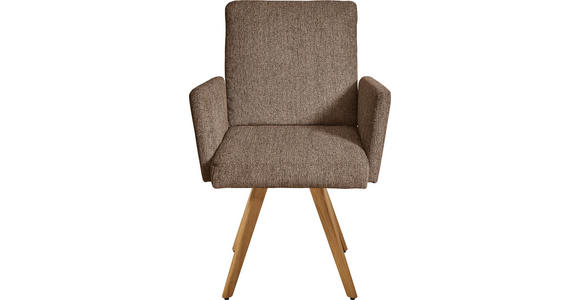 ARMLEHNSTUHL in Holz, Textil Braun  - Eichefarben/Braun, Design, Holz/Textil (56/92/60cm) - Dieter Knoll