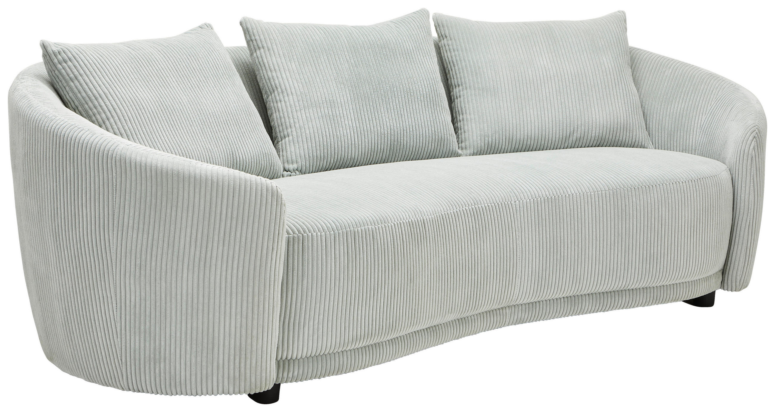 3-SITZER-SOFA Cord Mintgrau  - Mintgrau/Schwarz, Design, Kunststoff/Textil (217/71/95cm) - Carryhome