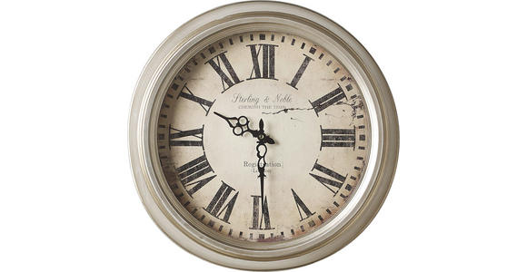 WANDUHR Silberfarben  - Silberfarben, Basics, Holz/Metall (47cm) - Ambia Home
