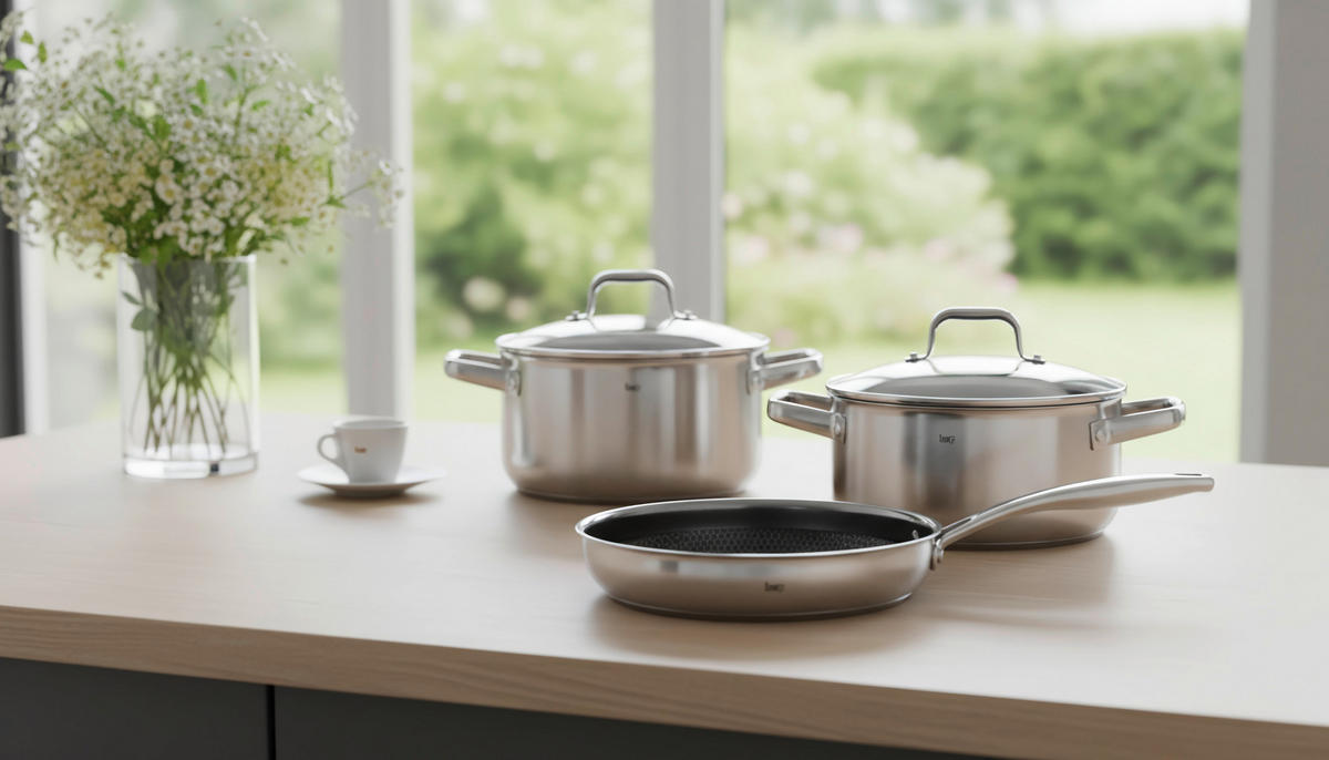 Set De Oale 3 piese  - străveziu/culoare inox, Basics, sticlă/metal - Homeware Profession.