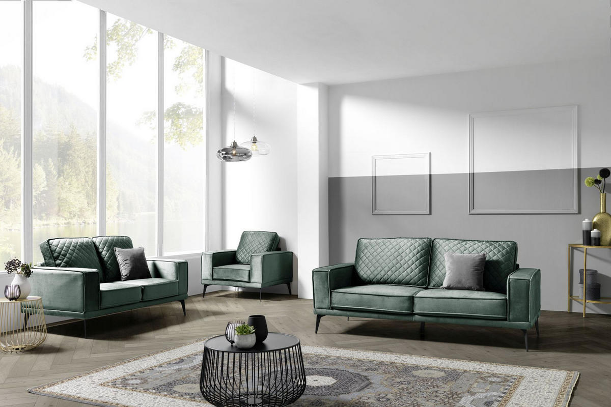 TROSJED drvo, metal, tekstil  tamno zelena    - tamno zelena/crna, Trend, drvo/metal (190/84/88cm) - Xora