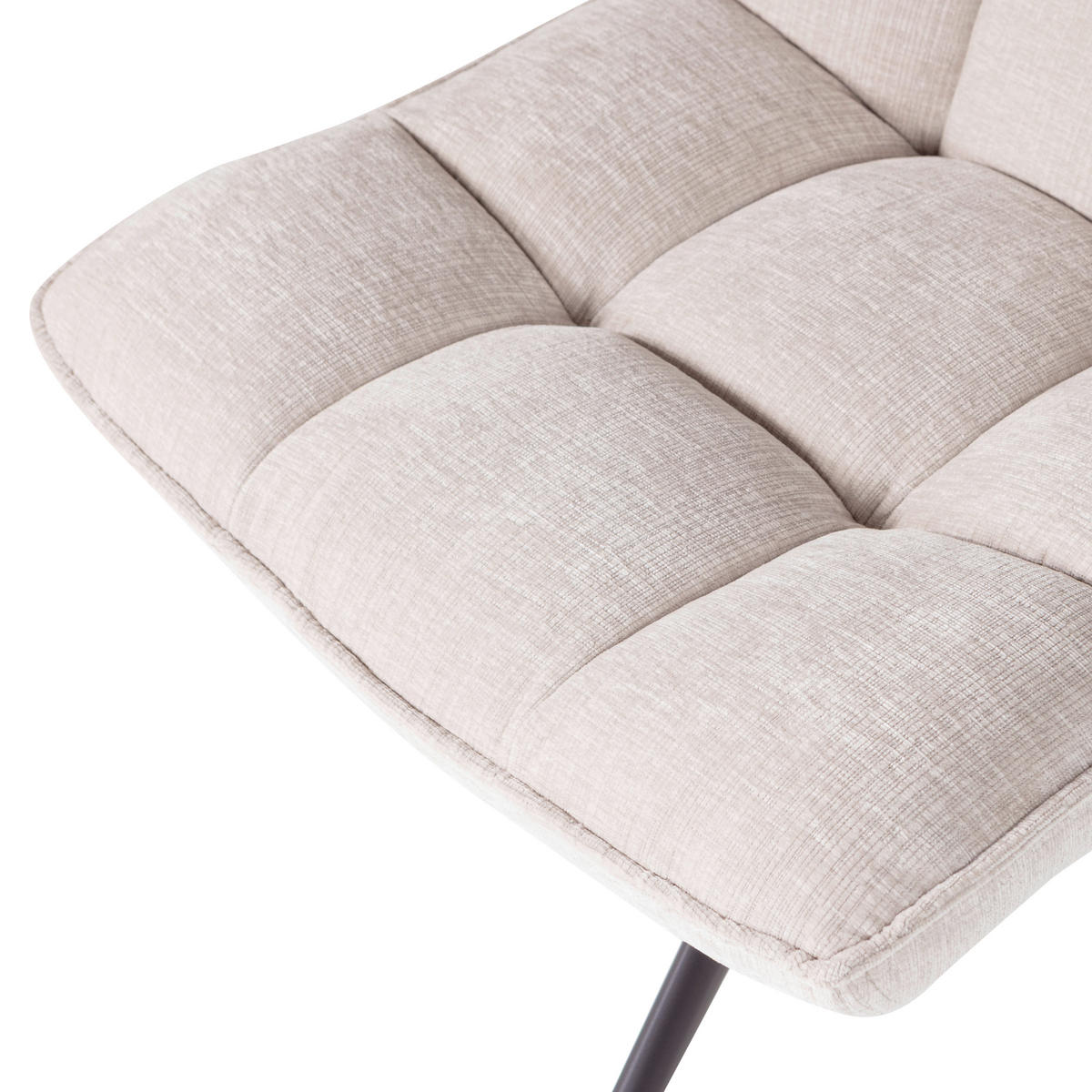 SESSEL in Chenille Naturfarben  - Schwarz/Naturfarben, MODERN, Textil/Metall (70/97/85cm) - Livetastic
