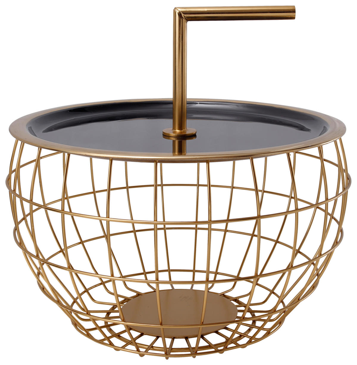 BEISTELLTISCH in Metall 38/38/23,5 cm  - Goldfarben/Schwarz, Design, Metall (38/38/23,5cm) - Kayoom