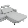 ECKSOFA in Webstoff Hellgrau  - Hellgrau/Schwarz, Design, Kunststoff/Textil (257/165cm) - Xora