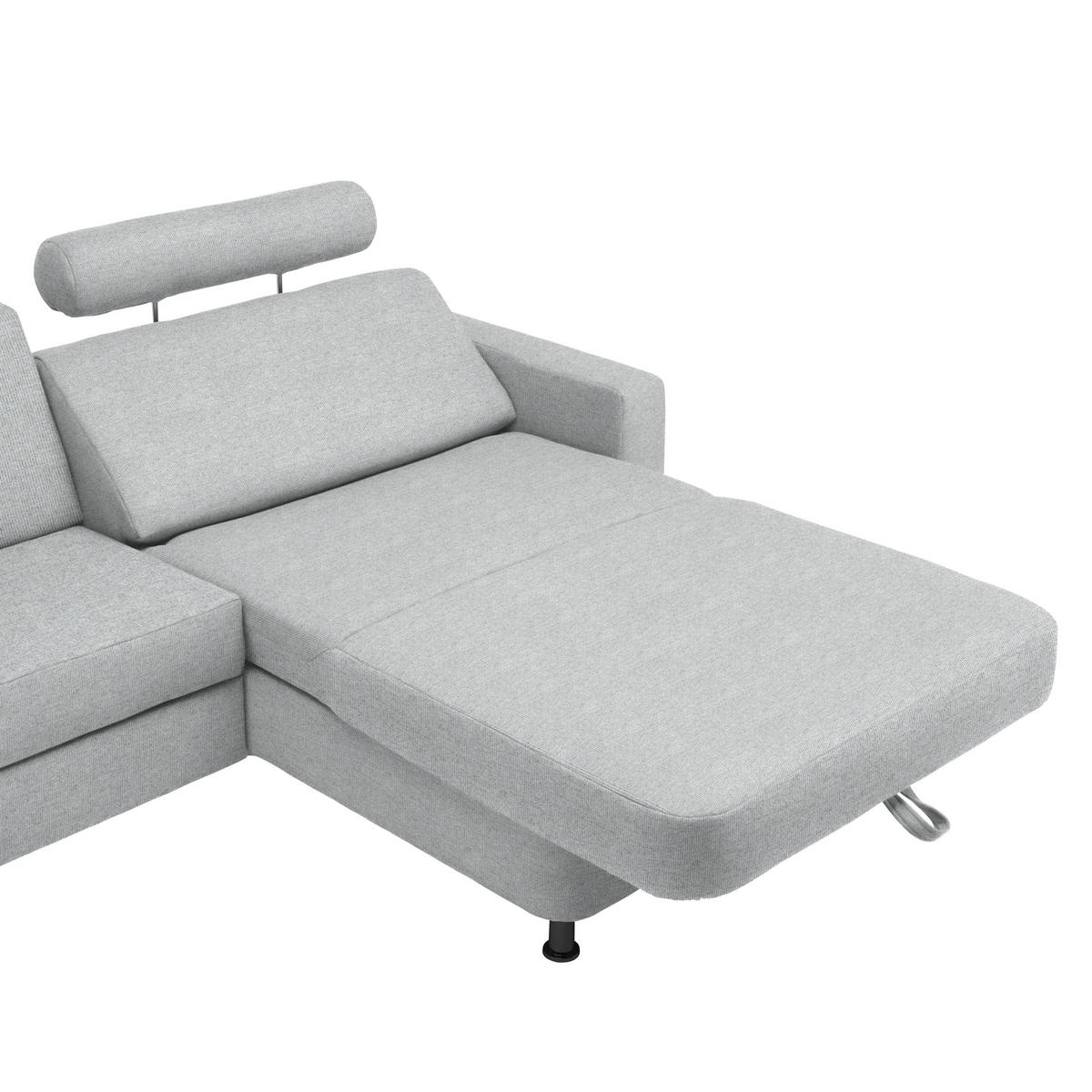 ECKSOFA in Webstoff Hellgrau  257/165 cm  - Hellgrau/Schwarz, Design, Kunststoff/Textil (257/165cm) - Xora
