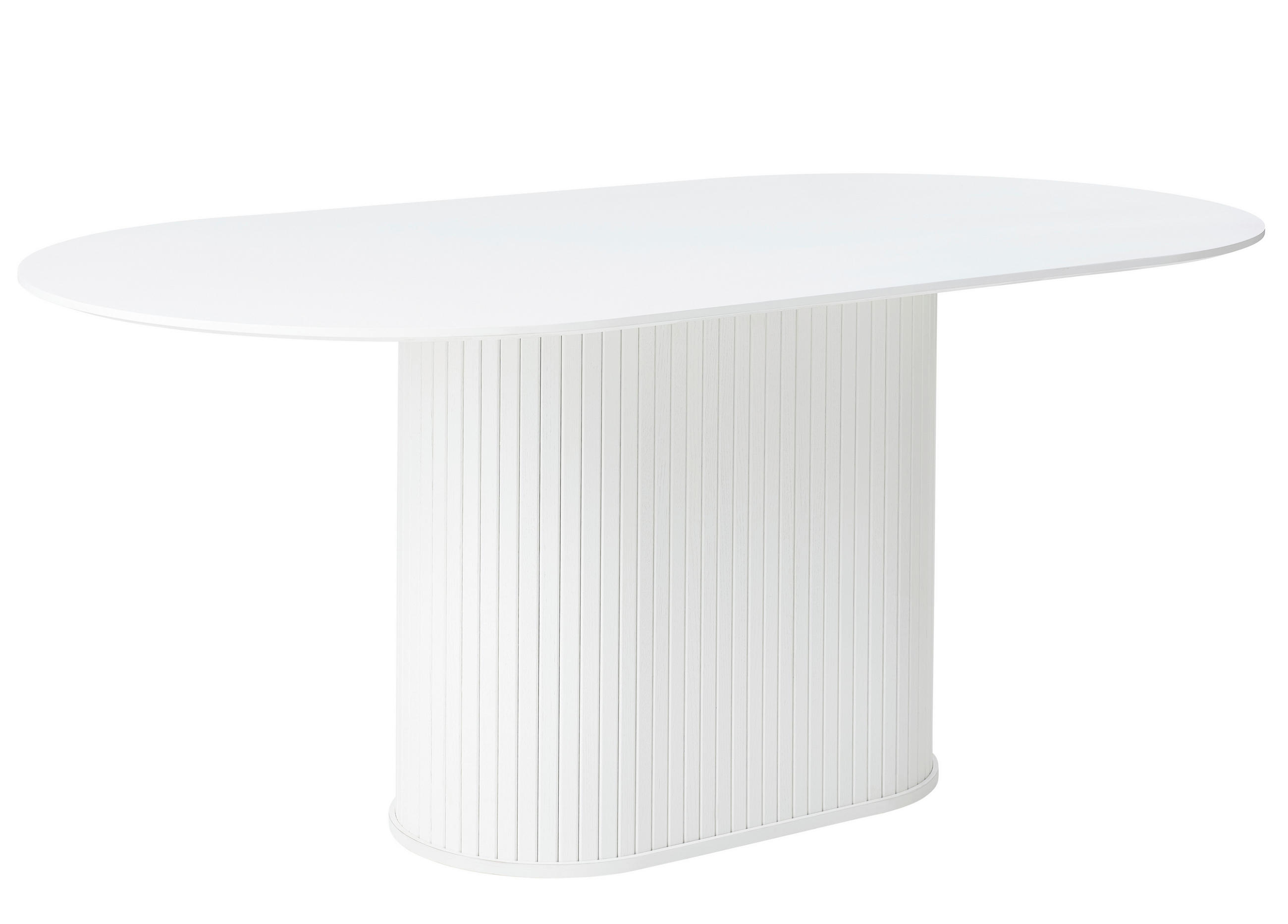 ESSTISCH Eiche furniert oval Weiß  - Weiß, Trend, Holz/Holzwerkstoff (180/95/75cm) - home24