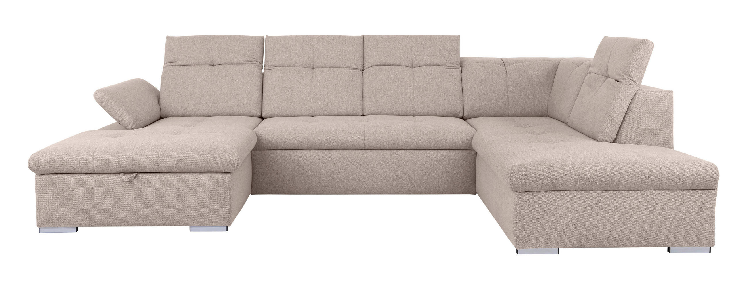 WOHNLANDSCHAFT in Beige  - Beige/Grau, Design, Textil/Metall (173/328/215cm) - MID.YOU