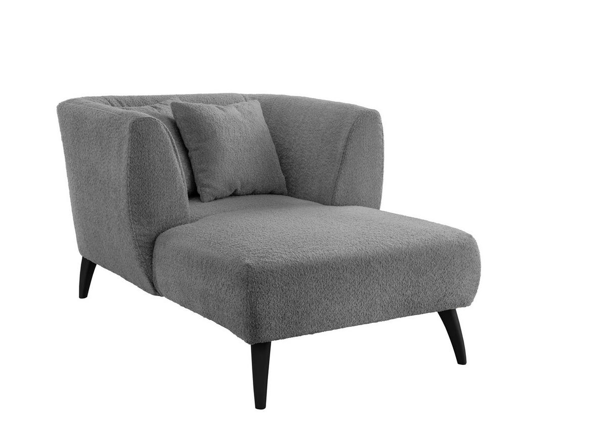 XXL-SESSEL in Bouclé Anthrazit  - Anthrazit/Schwarz, Modern, Holz/Textil (108/84/155cm) - MID.YOU