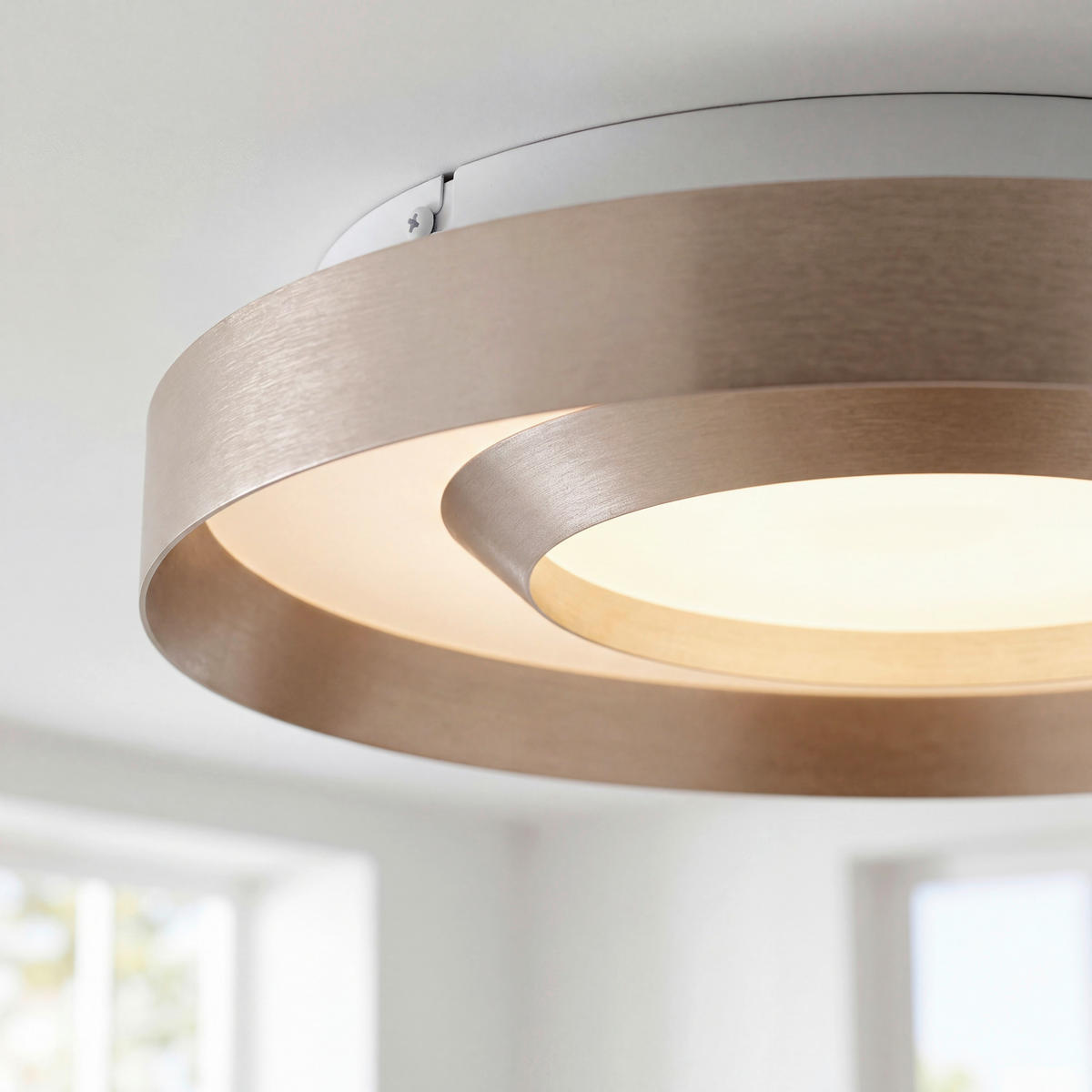 LED-DECKENLEUCHTE Avoir 40/8 cm  - Champagner/Goldfarben, Design, Kunststoff/Metall (40/8cm) - Novel
