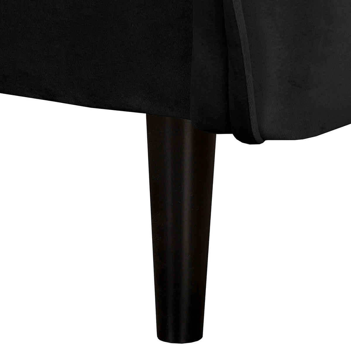 3-SITZER-SOFA JULI Samt Schwarz  - Schwarz, Design, Holz/Textil (203/86/100cm) - P & B
