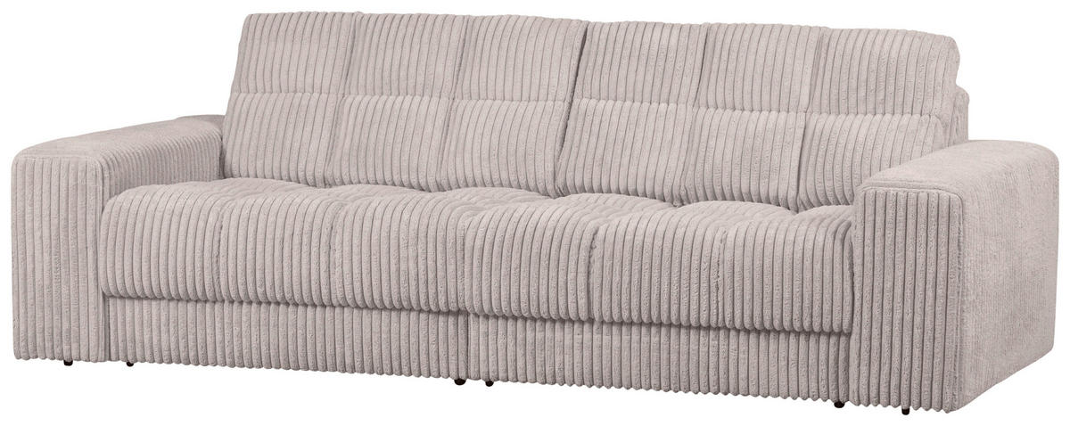 2-SITZER-SOFA Second date in gerippt Naturfarben  - Schwarz/Naturfarben, Design, Kunststoff/Textil (226/78/99cm) - Livetastic