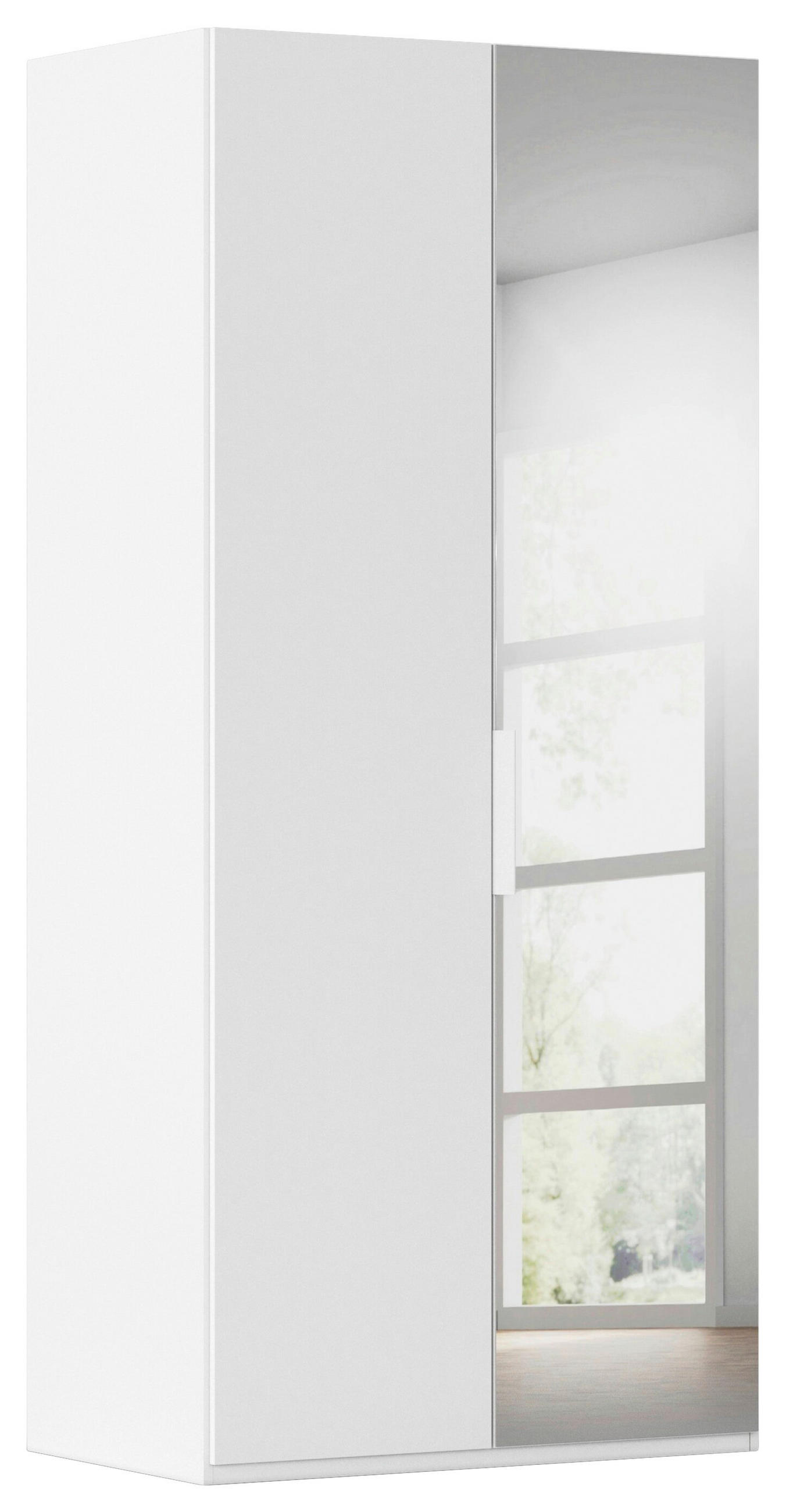 DREHTÜRENSCHRANK 101/223/61 cm,  in Weiß, 2-türig  - Weiß, Basics, Glas/Holzwerkstoff (101/223/61cm) - Novel