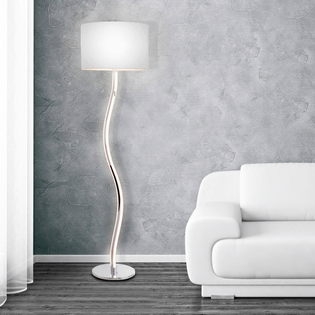 STEHLEUCHTE 40/192 cm    - Weiß, Design, Kunststoff/Metall (40/192cm) - Näve