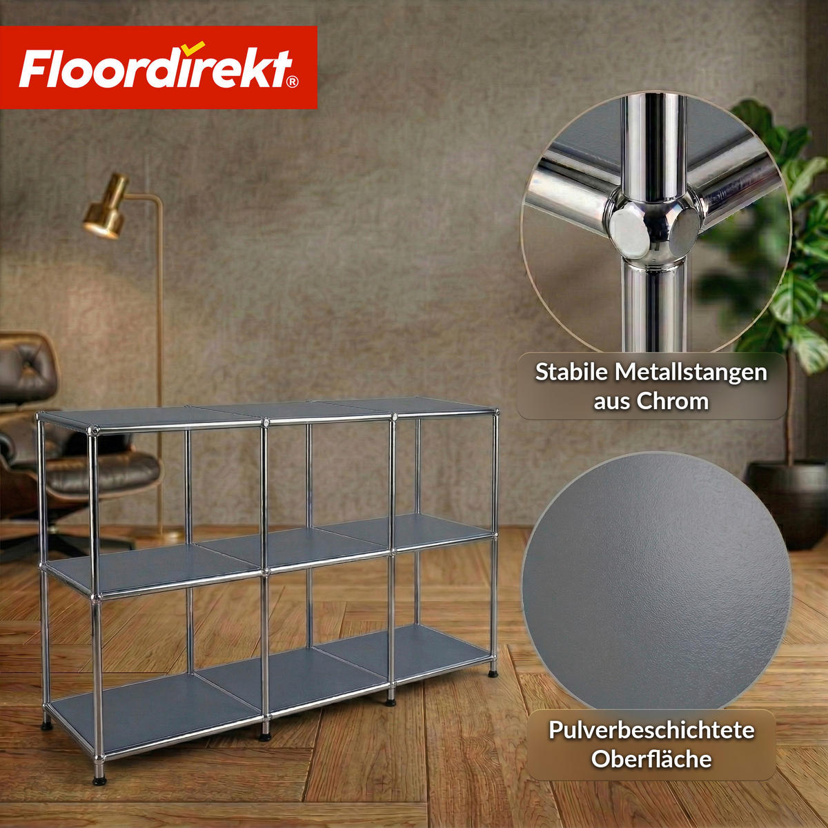 SIDEBOARD Concept Epure MK-018 116/82/40 cm  - Grau, Basics, Metall (116/82/40cm) - Floordirekt