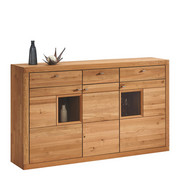 HIGHBOARD 188,2/111,6/42,1 cm - Edelstahlfarben/Eichefarben, Natur, Glas/Holz (188,2/111,6/42,1cm) - Escando Natürlich Wo