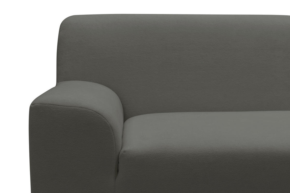 ECKSOFA CAPRI 2 Dunkelgrau Mikrofaser Zierkissen  - Dunkelgrau/Schwarz, Basics, Kunststoff/Textil (241/146cm) - MID.YOU