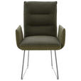 ARMLEHNSTUHL  in Stahl Flachgewebe  - Edelstahlfarben/Grün, Design, Textil/Metall (59/93/59cm) - Dieter Knoll