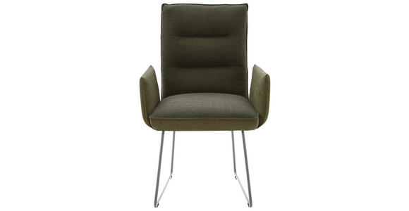 ARMLEHNSTUHL  in Stahl Flachgewebe  - Edelstahlfarben/Grün, Design, Textil/Metall (59/93/59cm) - Dieter Knoll