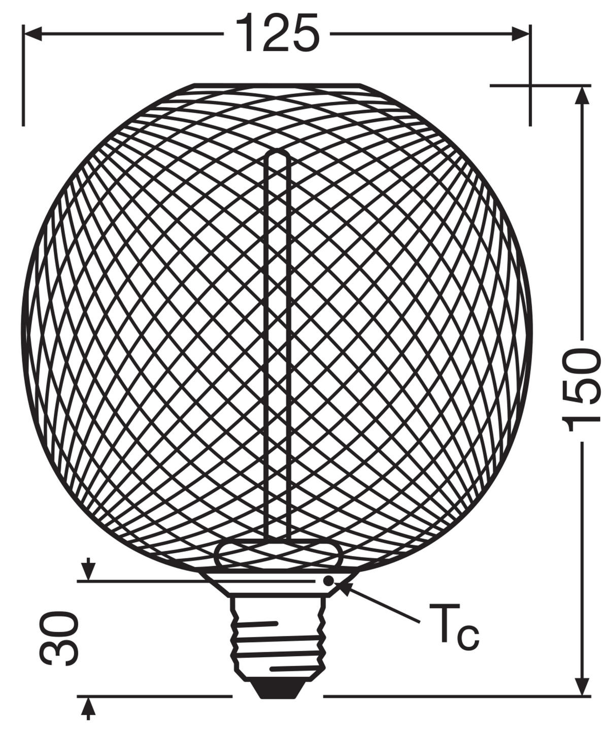 LED-FILAMENT-LEUCHTMITTEL   E27 3,5 W 170 lm  - KONVENTIONELL, Metall (12,5/15cm) - Ledvance