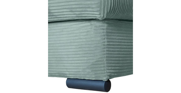 ECKSOFA Salbeigrün Cord Zierkissen, Rückenkissen, Bettkasten, Schlaffunktion, Rücken echt, Liegefläche im Originalstoff  - Salbeigrün/Schwarz, KONVENTIONELL, Textil/Metall (168/258cm) - Carryhome