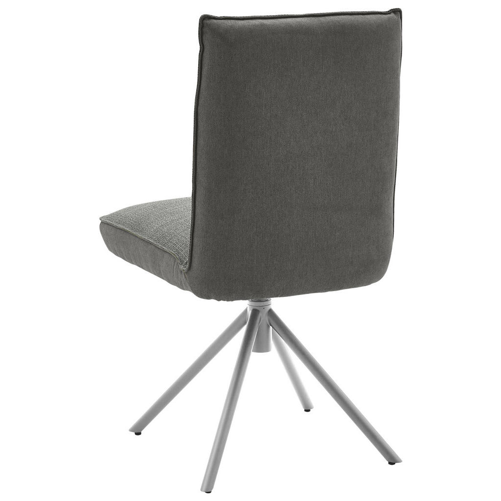 Thumbnail - Dieter Knoll Stuhl, Grau, Edelstahl, Textil, Sternfuß, 49x93x59 cm, Goldenes M, Beinauswahl, Lederauswahl, Stoffauswahl,...
