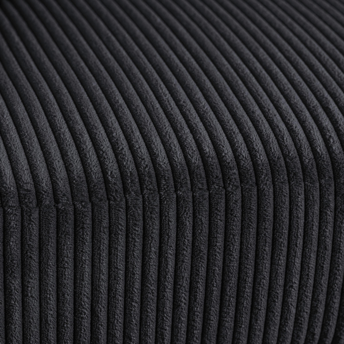 ECKSOFA in Cord Schwarz  - Schwarz, Design, Kunststoff/Textil (259/174cm) - Cantus