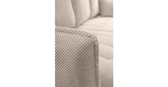 ECKSOFA Creme Chenille  - Creme/Schwarz, KONVENTIONELL, Holz/Textil (160/290cm) - Carryhome