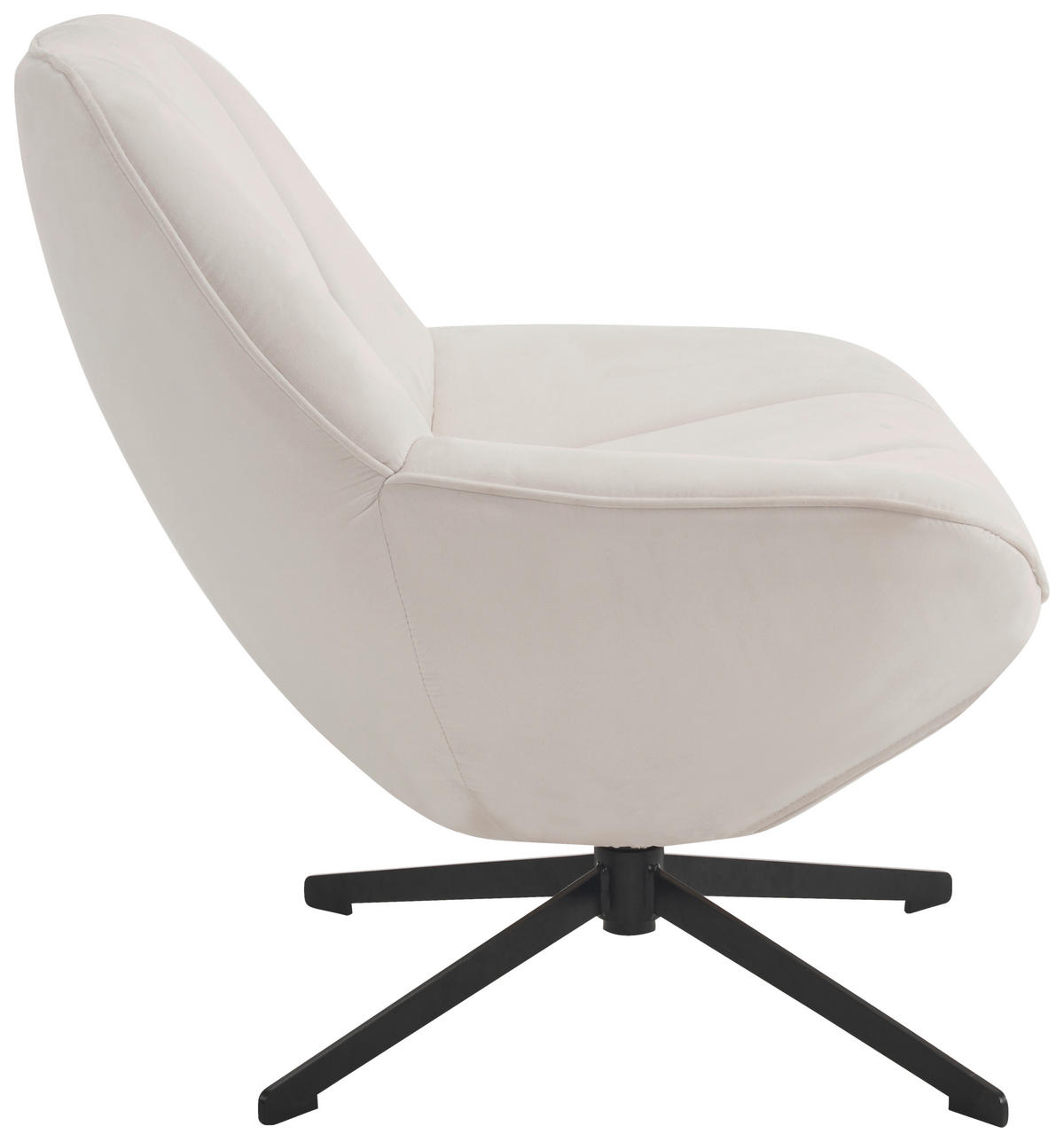 SESSEL Mikrofaser Creme    - Creme/Schwarz, MODERN, Textil/Metall (74/79/76cm) - MID.YOU