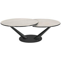 COUCHTISCH in Metall, Keramik 80 (128)/80/40 cm  - Anthrazit/Hellgrau, Design, Keramik/Metall (80 (128)/80/40cm) - Naos