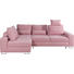 WOHNLANDSCHAFT Webstoff Bettkasten, Nackenstütze, Nierenkissen, Rücken echt, Rückenkissen, Schlaffunktion - Rosa, Design, Textil/Metall (188/260cm) - Hom`in