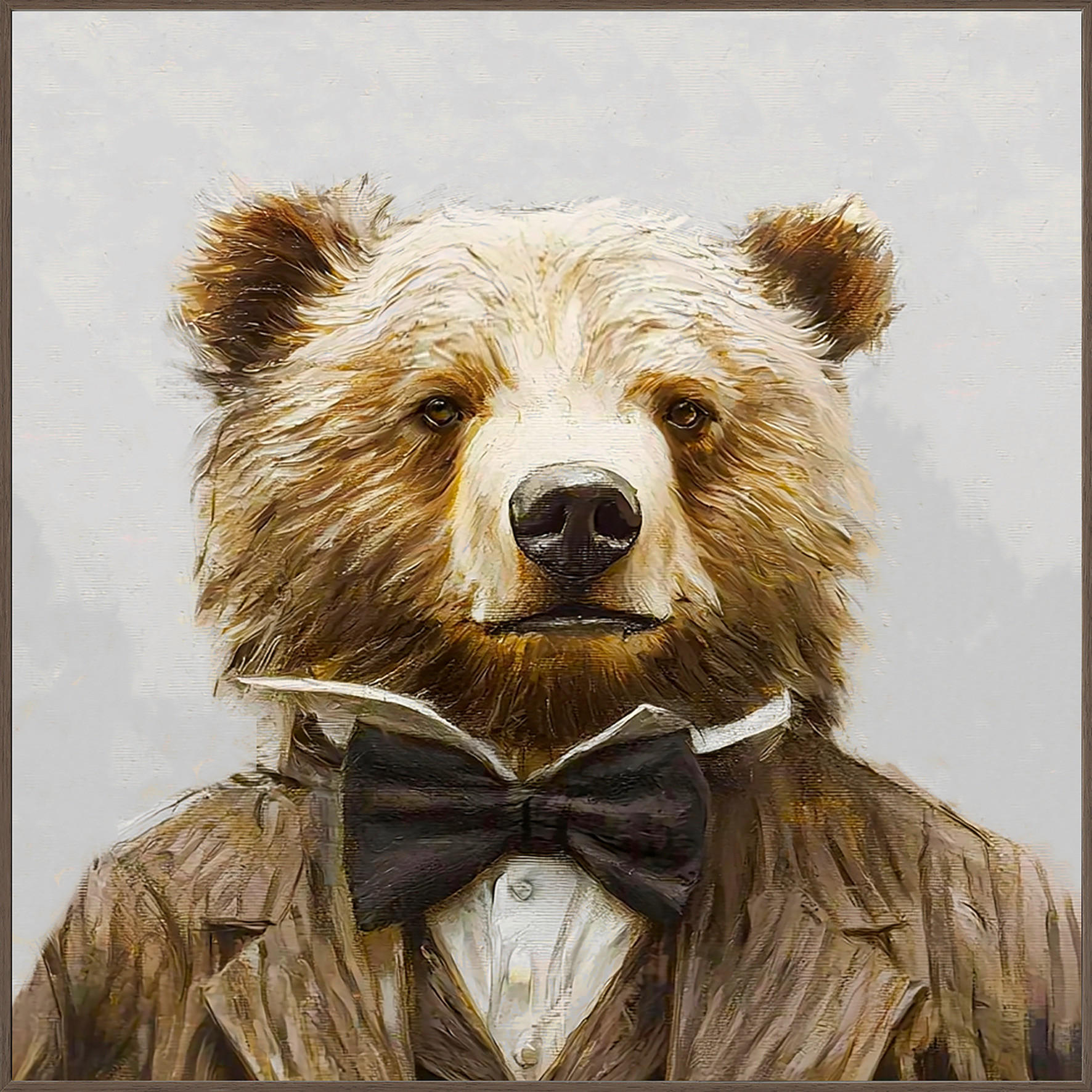 Monee Ölgemälde Braun, Schwarz, Beige 55x55 cm