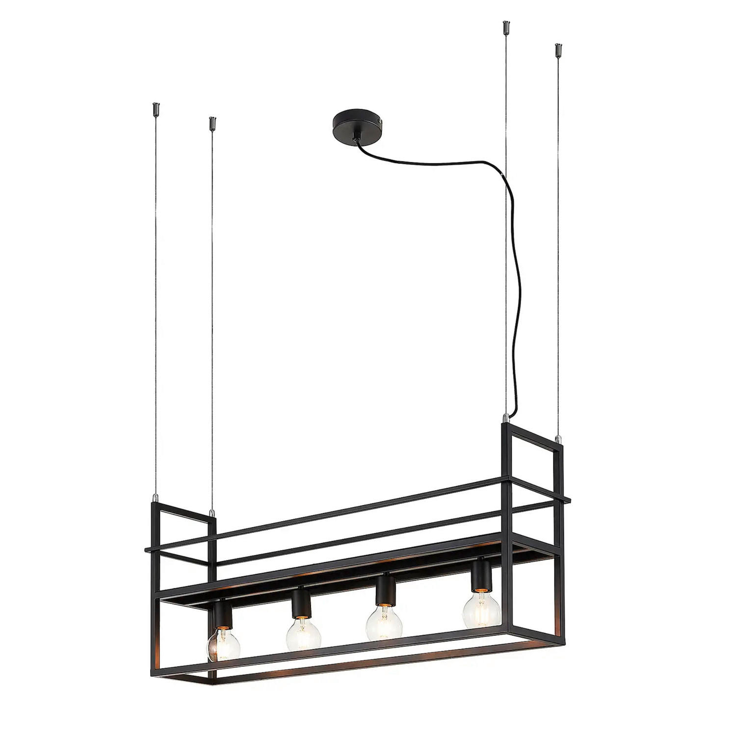 HÄNGELEUCHTE 100/20/160 cm  - Schwarz, Basics, Metall (100/20/160cm)