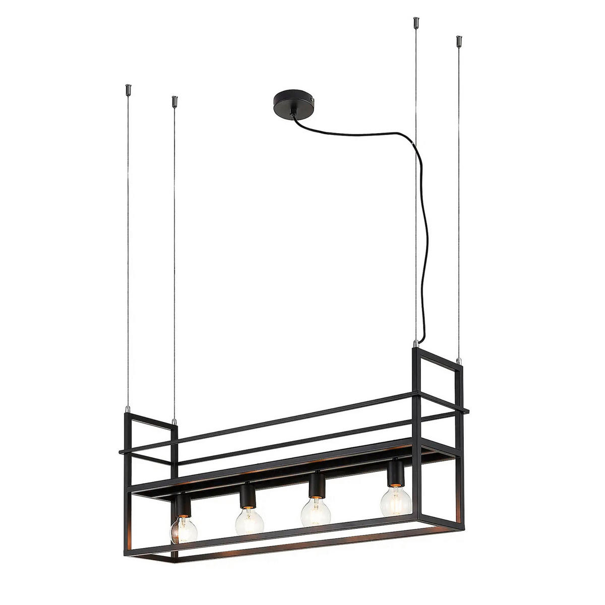 HÄNGELEUCHTE 100/20/160 cm  - Schwarz, Basics, Metall (100/20/160cm)