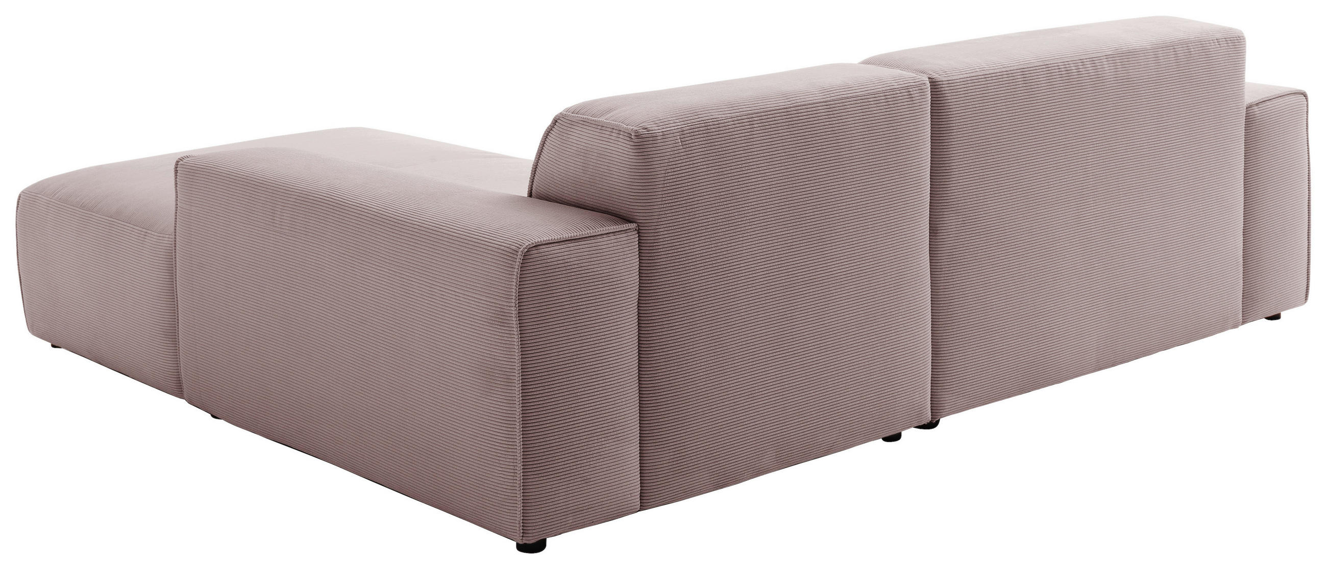 ECKSOFA in Cord Altrosa  - Schwarz/Altrosa, Design, Kunststoff/Textil (230/189cm) - Pure Home Lifestyle