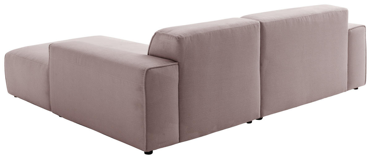 ECKSOFA Altrosa Cord  - Schwarz/Altrosa, Design, Kunststoff/Textil (230/189cm) - Pure Home Lifestyle